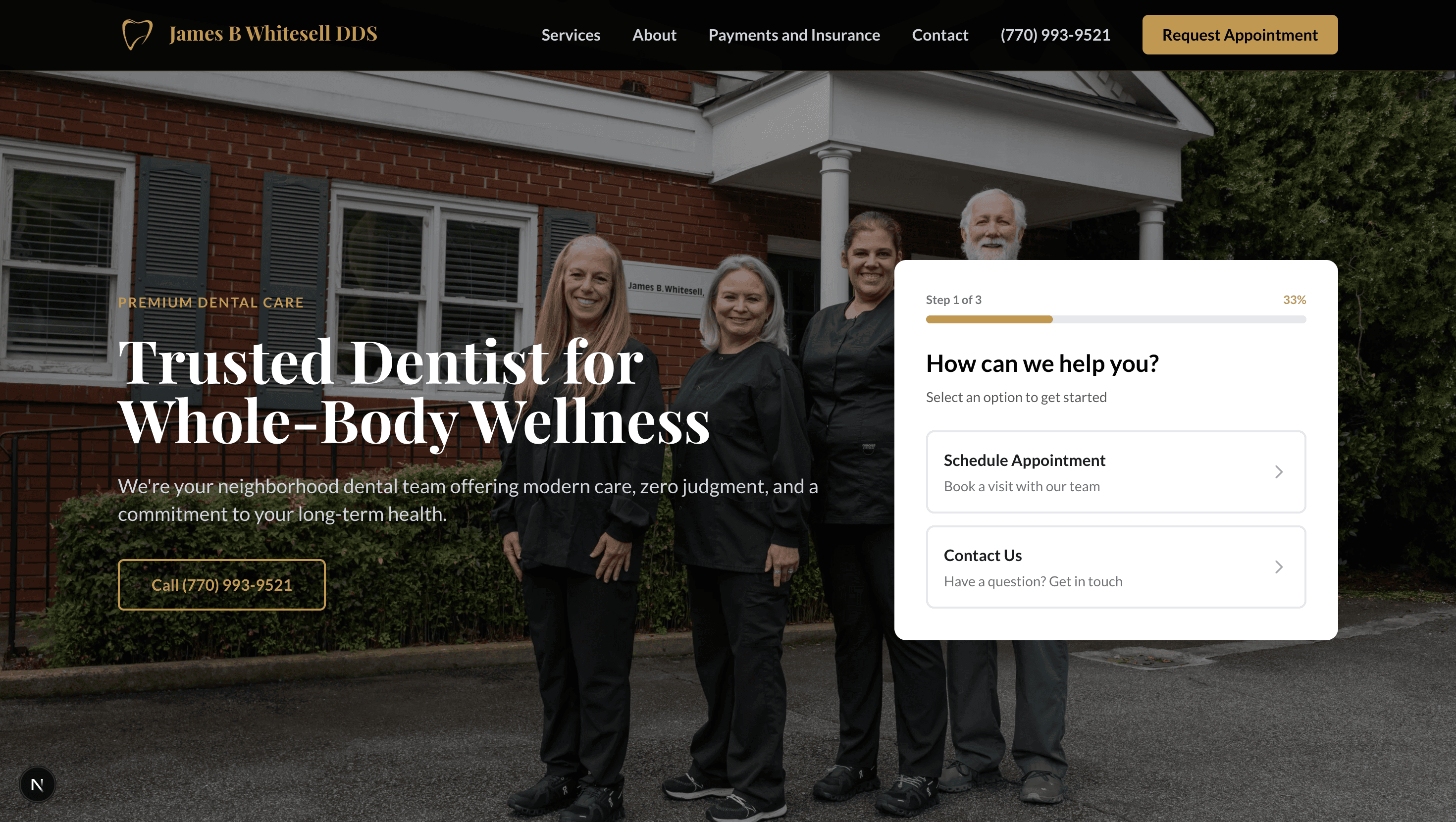 Dr. Whitesell Landing Page